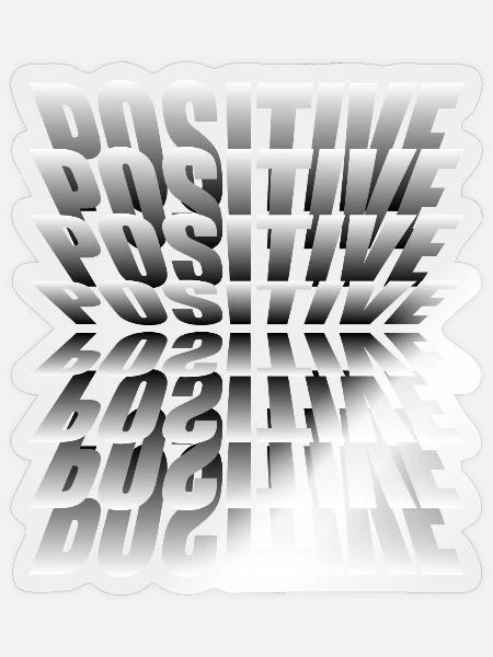 Positives Mindset Typo Spiegel - Sticker Größe S (10 x 10 cm) - Transparent glänzend