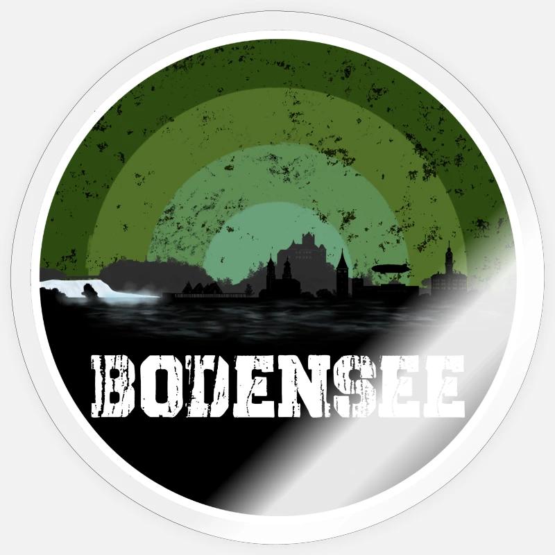 Bodensee Original Skyline - Sticker Größe S (10 x 10 cm) - Transparent glänzend