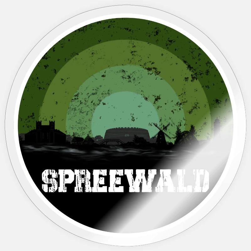 Spreewald Original Skyline - Sticker Größe S (10 x 10 cm) - Transparent glänzend
