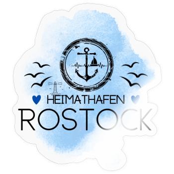 Rostock Liebe Heimathafen Ostsee - Sticker Größe S (10 x 10 cm) - Transparent glänzend - Vorne