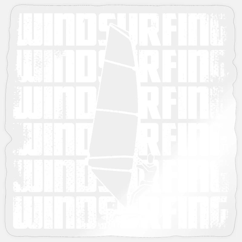 Funny windsurfer - Sticker size S (10 x 10 cm) - transparent glossy