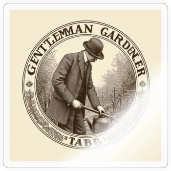 Gentleman Gardener - Sticker Größe S (10 x 10 cm) - Transparent glänzend - Vorne