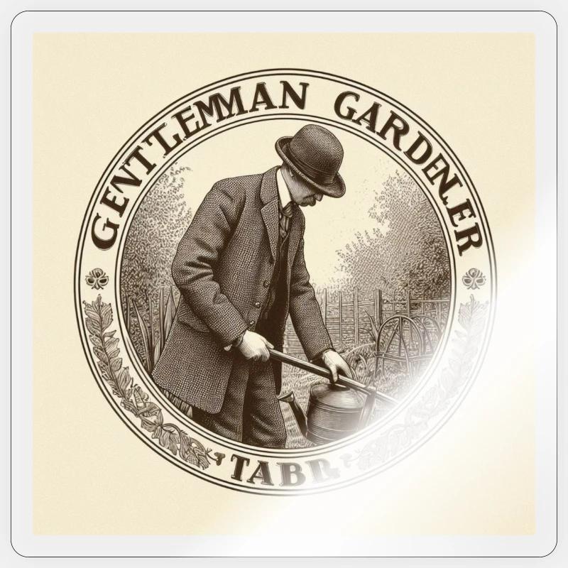 Gentleman Gardener Sticker Größe S (10 x 10 cm)