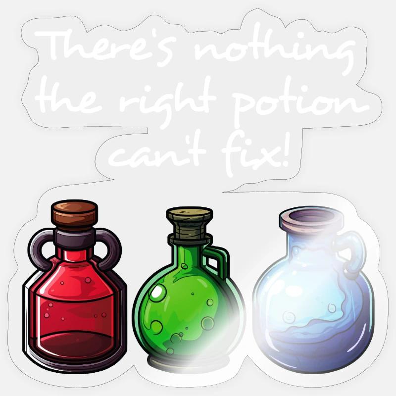 There's A Potion For Everything - light - Sticker size S (10 x 10 cm) - transparent glossy