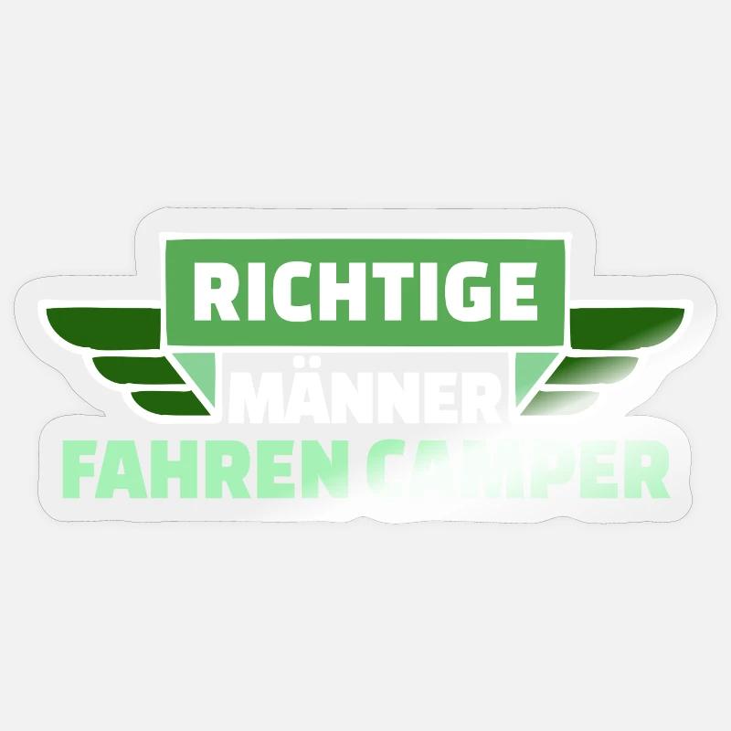Camping Wanderer Camper Wanderlust Statement - Sticker Größe S (10 x 10 cm) - Transparent glänzend