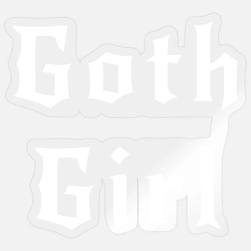 Gothic-Mädchen, Geschenk für Gothic-Mädchen oder -Frau - Sticker Größe S (10 x 10 cm) - Transparent glänzend