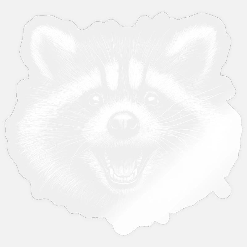 Waschbär - Sticker Größe S (10 x 10 cm) - Transparent glänzend