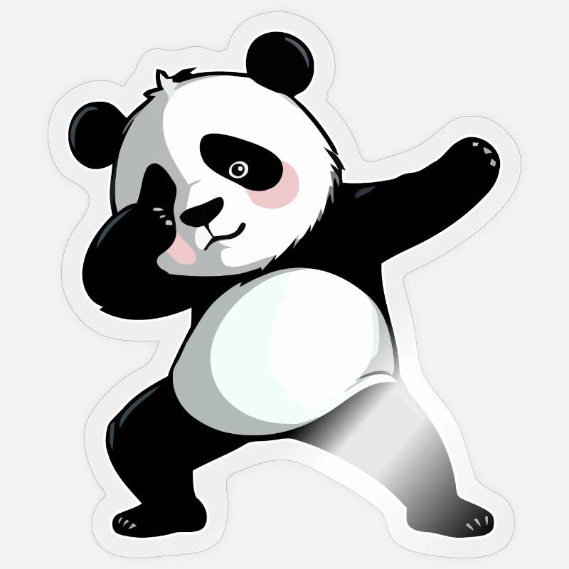 Dabbing Panda - Sticker Größe S (10 x 10 cm) - Transparent glänzend
