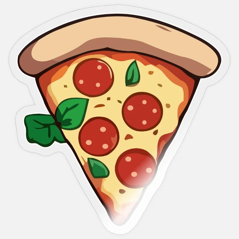 Pizza - Sticker taille S (10 x 10 cm) - brillant transparent