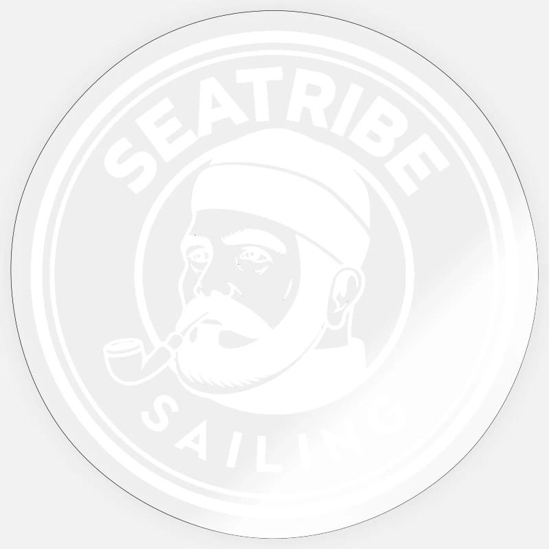 Seatribe Sailing - Junger maritimer Seemann - Sticker Größe S (10 x 10 cm) - Transparent glänzend
