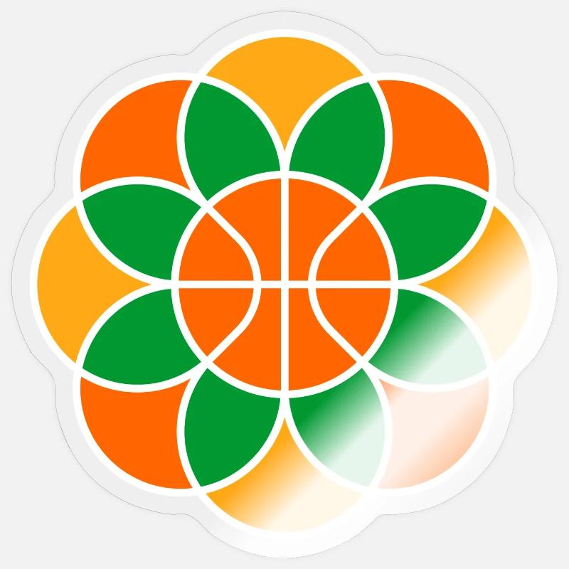 Mandala de fleur de basket-ball - Sticker taille S (10 x 10 cm) - brillant transparent
