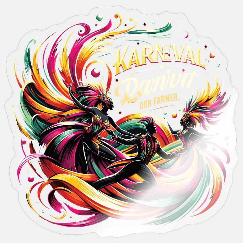 Karneval dance alaaf - Sticker Größe S (10 x 10 cm) - Transparent glänzend
