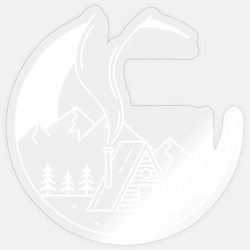 Cabane dans la Lune - Sticker taille S (10 x 10 cm) - brillant transparent
