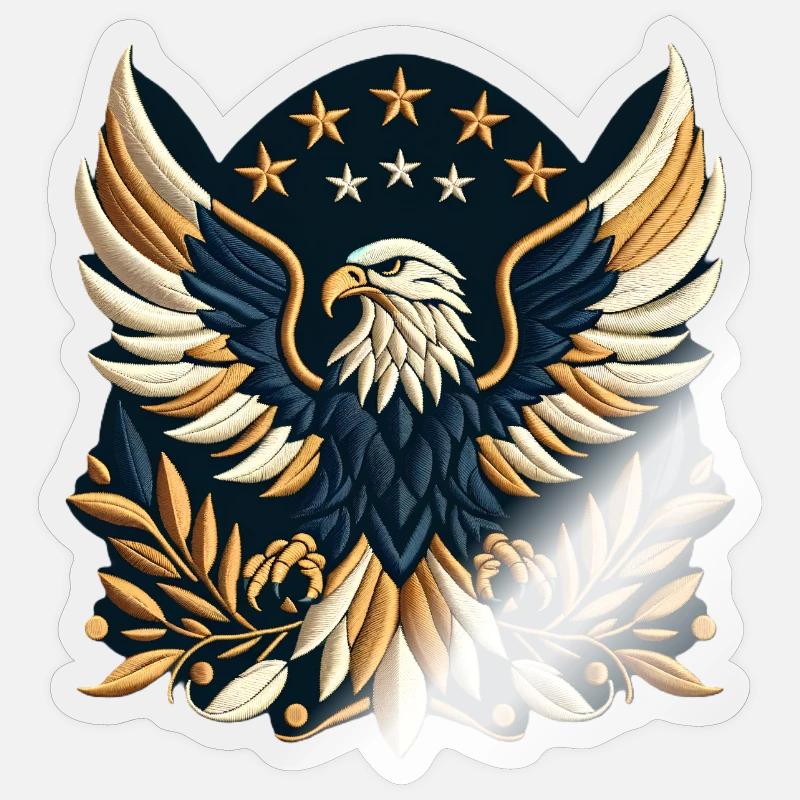 Aigle de la bannière étoilée - Sticker taille S (10 x 10 cm) - brillant transparent