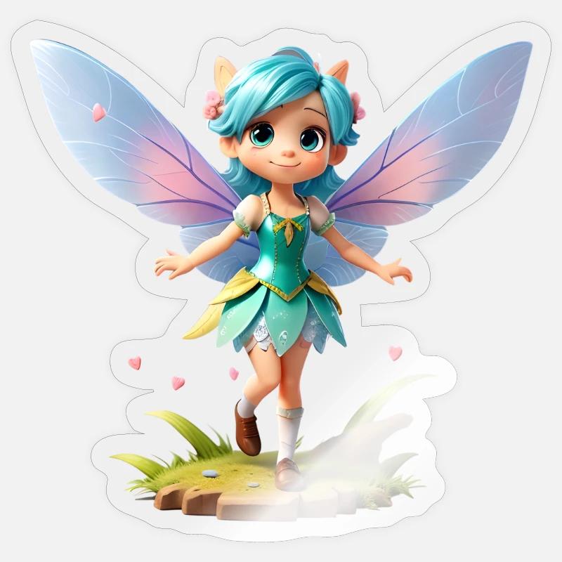 Petite fée - Sticker taille S (10 x 10 cm) - brillant transparent