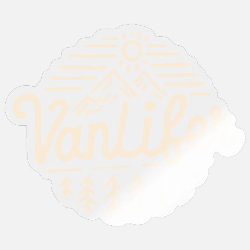 Vanlifer van life - Sticker taille S (10 x 10 cm) - brillant transparent