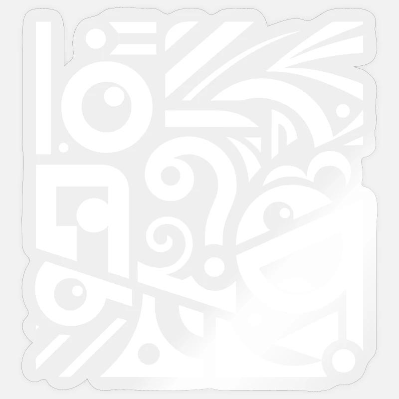 Black and White Swirl Pattern - Sticker size S (10 x 10 cm) - transparent glossy