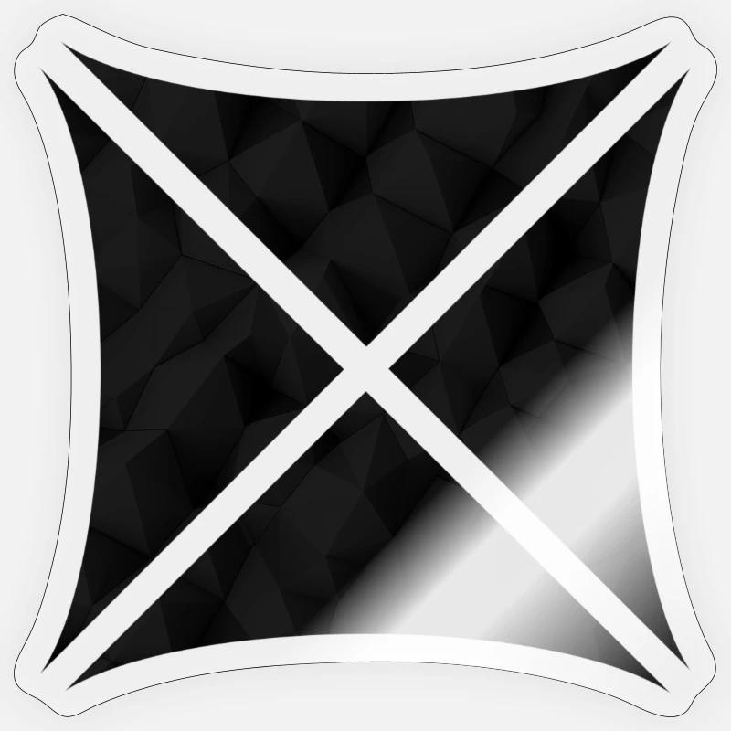 Abstract Polygon Design Black - Sticker size S (10 x 10 cm) - transparent glossy
