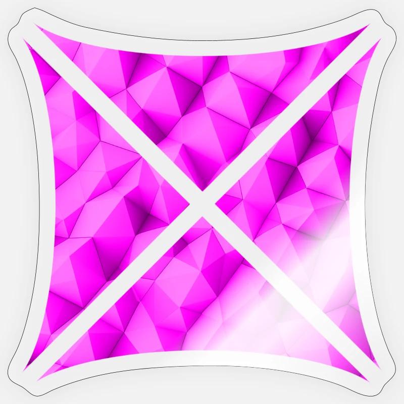 Abstraktes Polygon Design pink - Sticker Größe S (10 x 10 cm) - Transparent glänzend