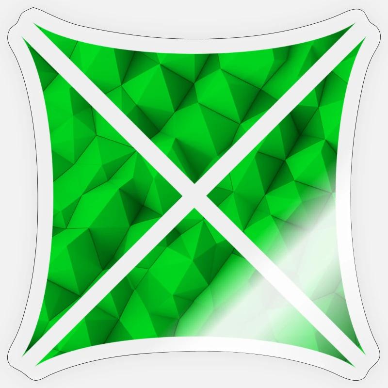 Abstract Polygon Design Green Sticker size S (10 x 10 cm)