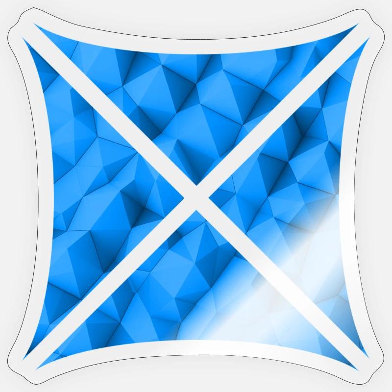 Abstract Polygon Design Blue - Sticker size S (10 x 10 cm) - transparent glossy