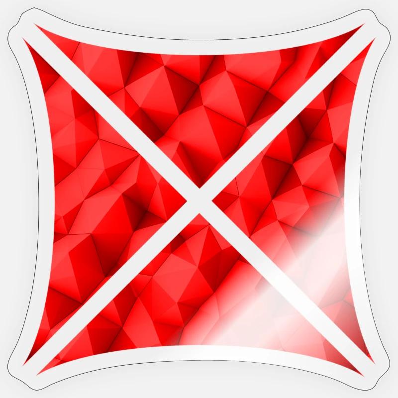 Conception de polygone abstrait rouge Sticker taille S (10 x 10 cm)