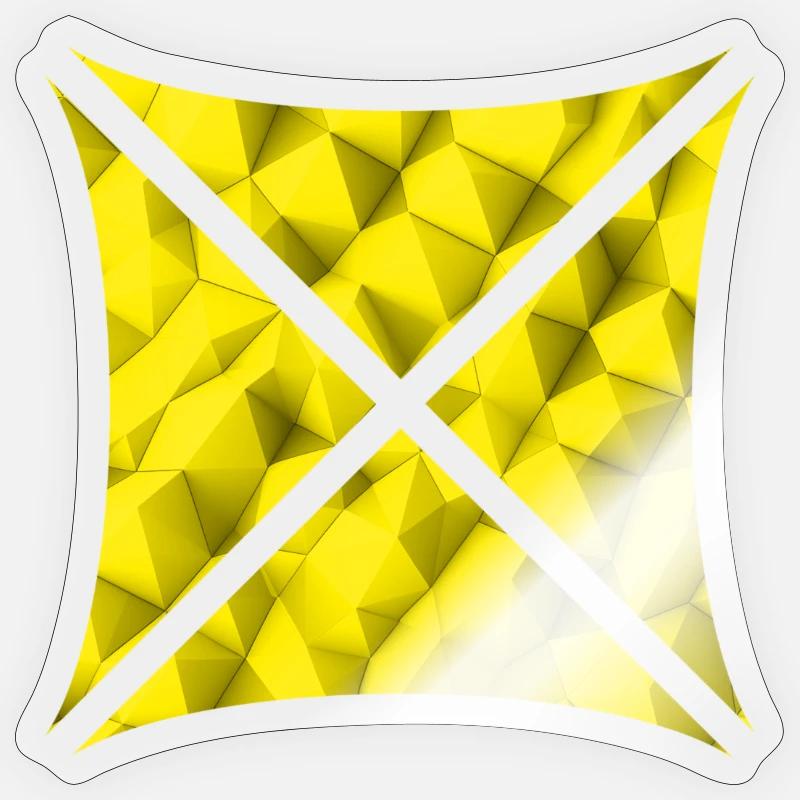 Abstraktes Polygon Design gelb - Sticker Größe S (10 x 10 cm) - Transparent glänzend