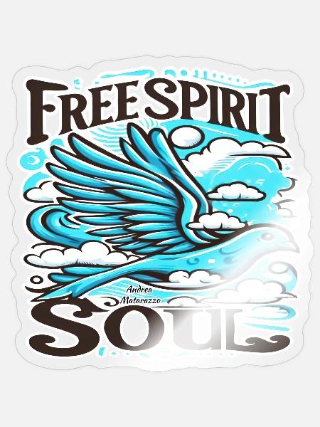 Erstaunlicher Himmelsvogel mit freiem Geist und Seele - Sticker Größe S (10 x 10 cm) - Transparent glänzend