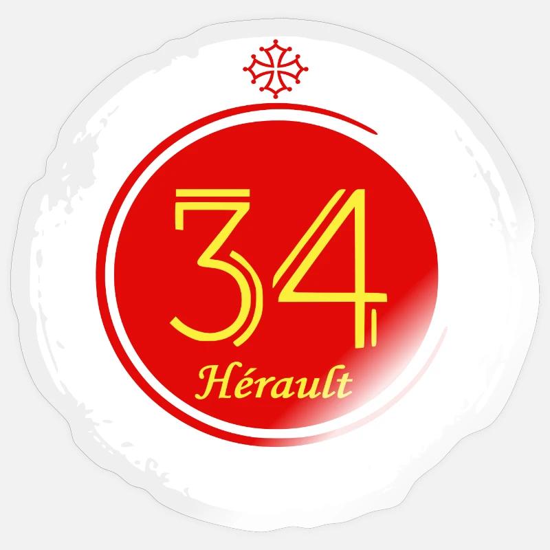 Hérault - Sticker size S (10 x 10 cm) - transparent glossy