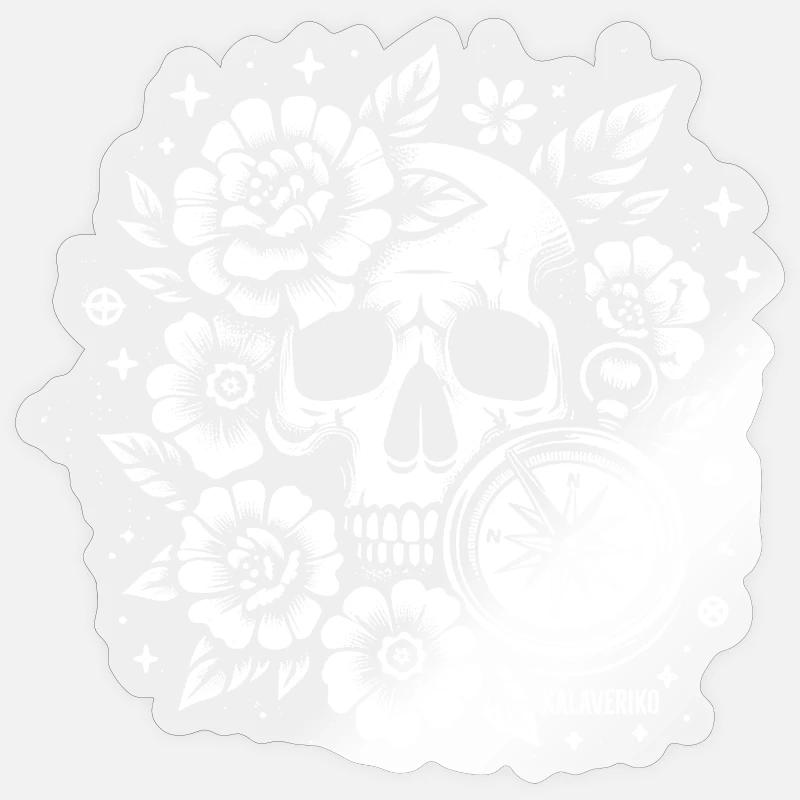 Skull with compass Sticker size S (10 x 10 cm)