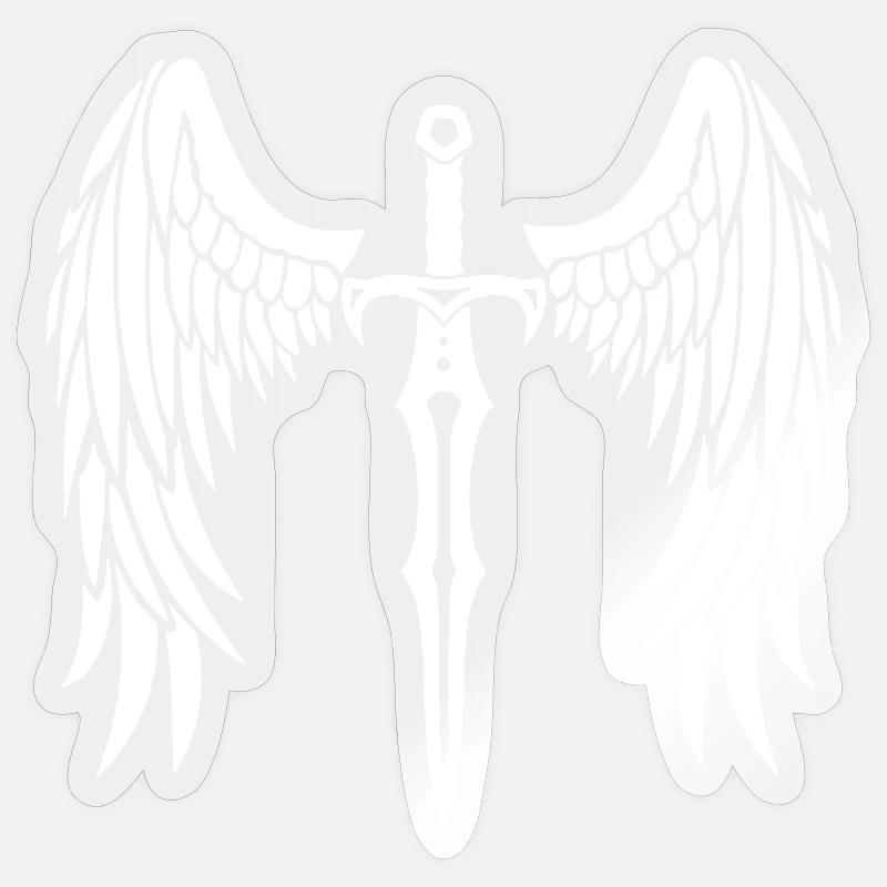 Winged Sword - Sticker size S (10 x 10 cm) - transparent glossy