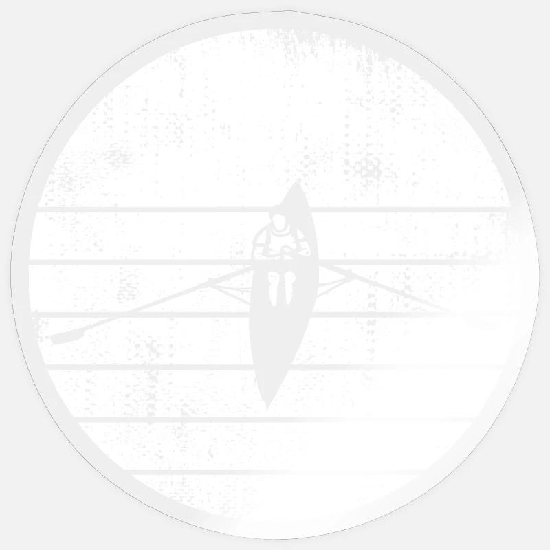 Dessin de bateau à rames - Sticker taille S (10 x 10 cm) - brillant transparent