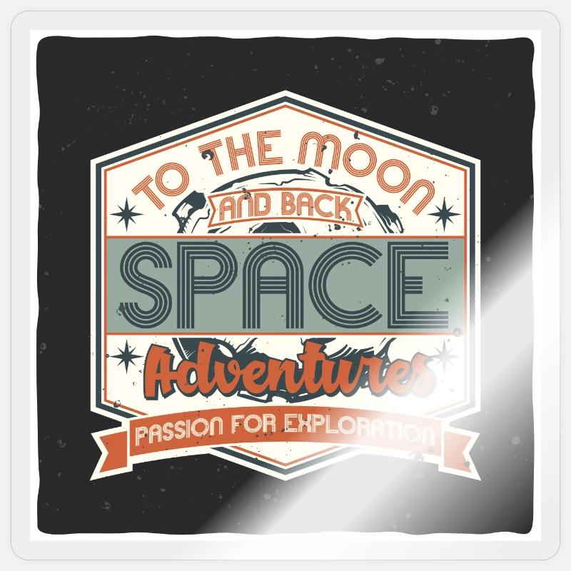 Panneau d’inspiration d’aventure spatiale - Sticker taille S (10 x 10 cm) - brillant transparent