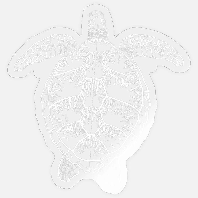 Turtle white2 - Sticker Größe S (10 x 10 cm) - Transparent glänzend