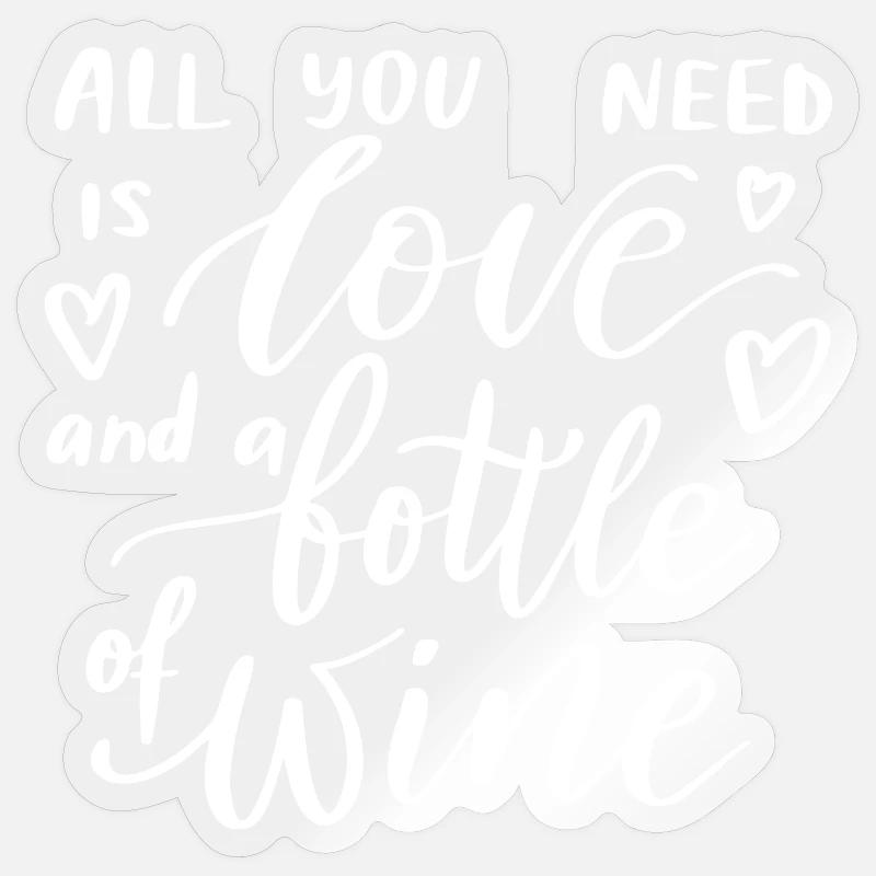 Wine - Sticker Größe S (10 x 10 cm) - Transparent glänzend