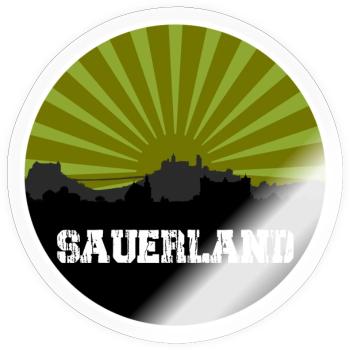 Sauerland Retro Skyline - Sticker Größe S (10 x 10 cm) - Transparent glänzend - Vorne