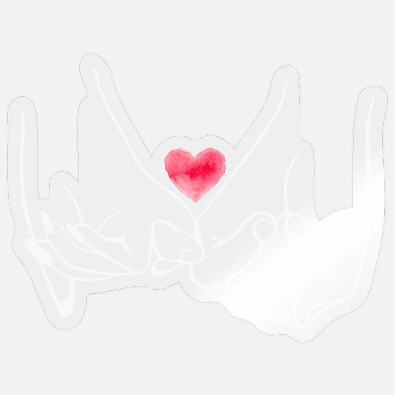 Se tenir la main - Sticker taille S (10 x 10 cm) - brillant transparent