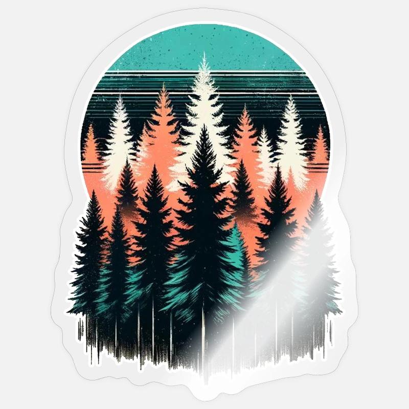 Waldlicht Abendrot Sticker Größe S (10 x 10 cm)