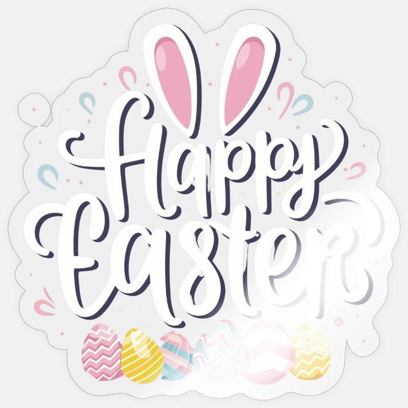 Happy Easter Happy Easter with bunny ears Sticker size S (10 x 10 cm)
