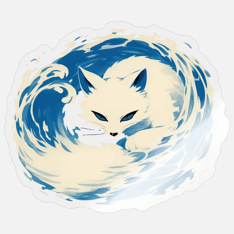 Polarfuchs - Sticker Größe S (10 x 10 cm) - Transparent glänzend