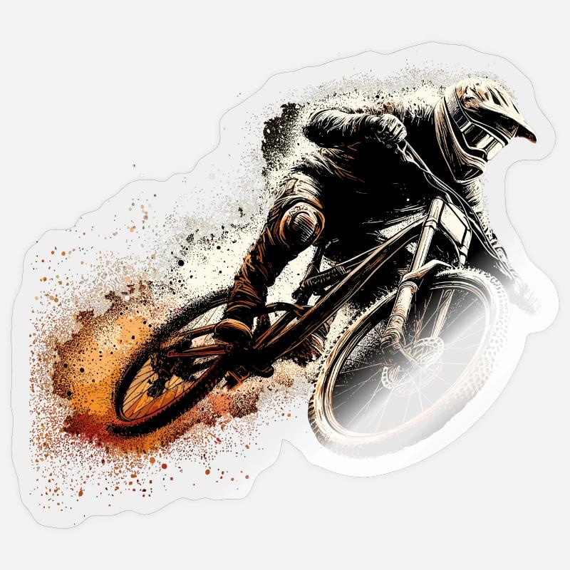 VTT VTT VTT Cadeau de VTT - Sticker taille S (10 x 10 cm) - brillant transparent