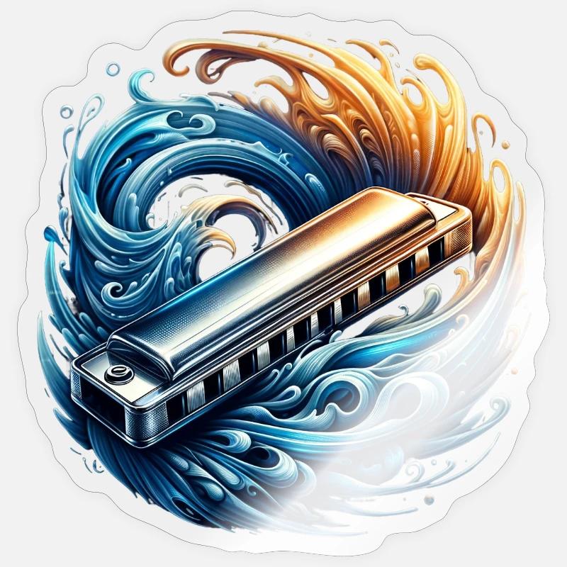 Design abstrait d'harmonica Sticker taille S (10 x 10 cm)