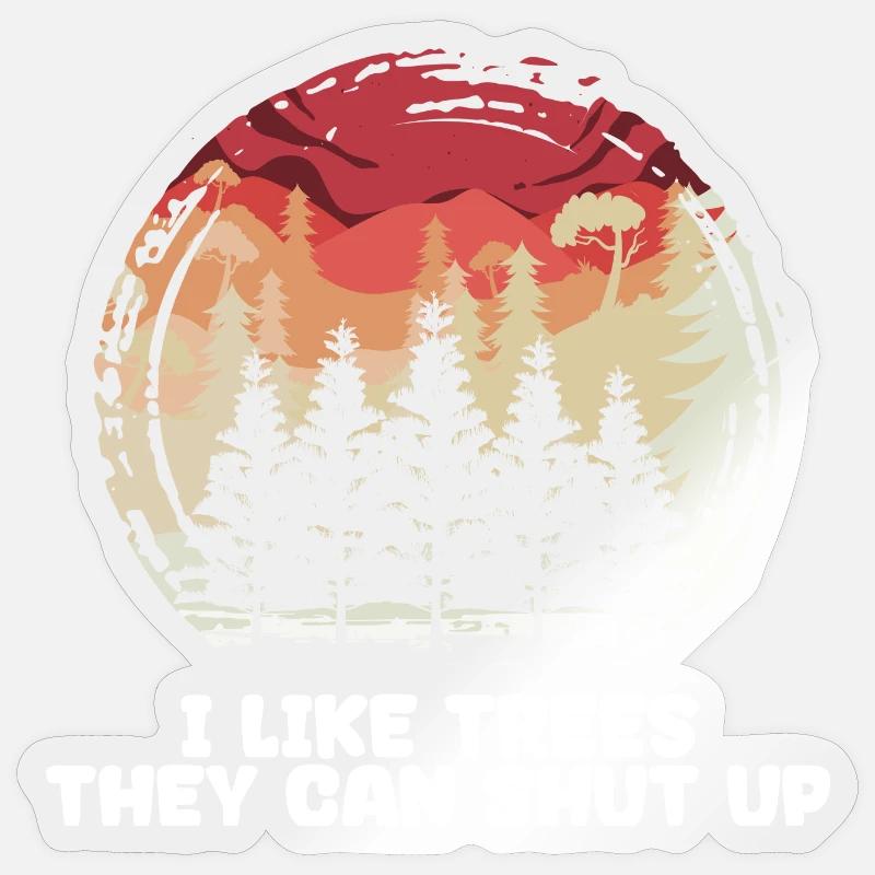 Forêt d’arbres déclaration bûcheron menuiserie forestier Sticker taille S (10 x 10 cm)
