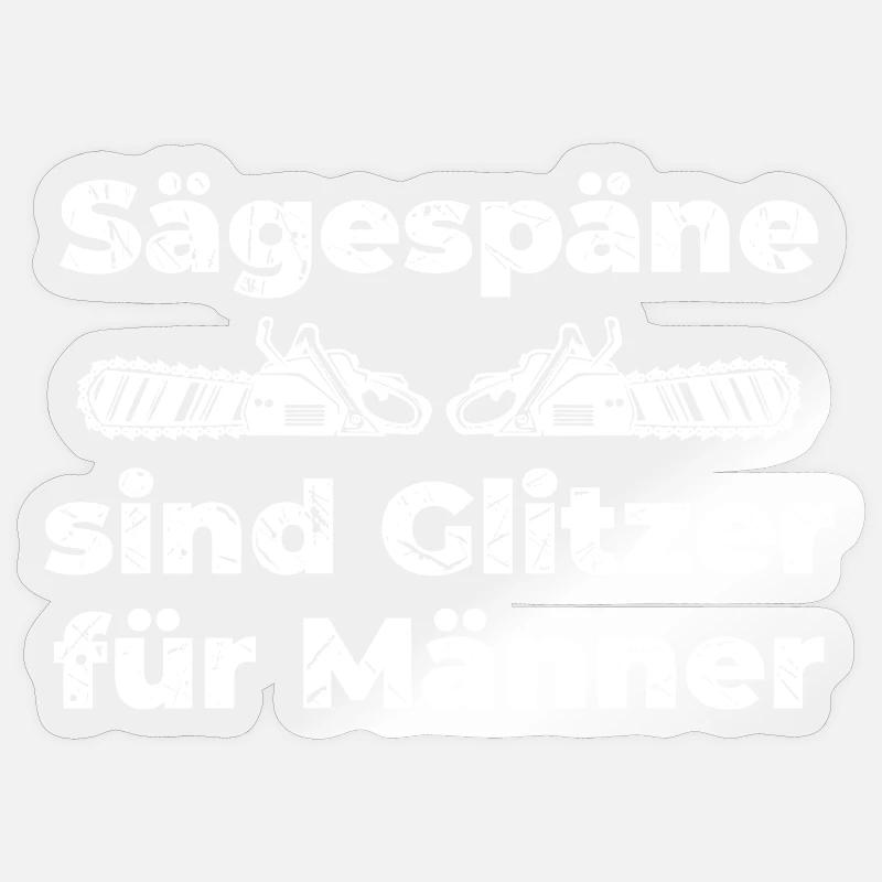 Scie à bois bûcheron sciure de bois déclaration tronçonneuse Sticker taille S (10 x 10 cm)