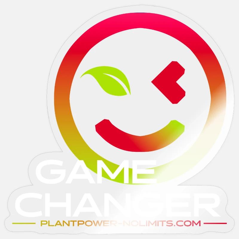 GAME CHANGER | Plant Power - No Limits - Sticker Größe S (10 x 10 cm) - Transparent glänzend