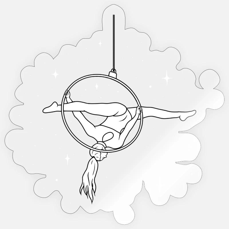 Cerceau aérien Split Ciel étoilé - Sticker taille S (10 x 10 cm) - brillant transparent