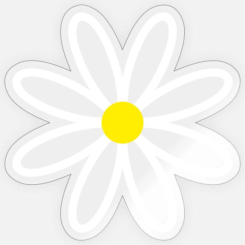 Daisy Gänseblümchen Sticker Größe S (10 x 10 cm)