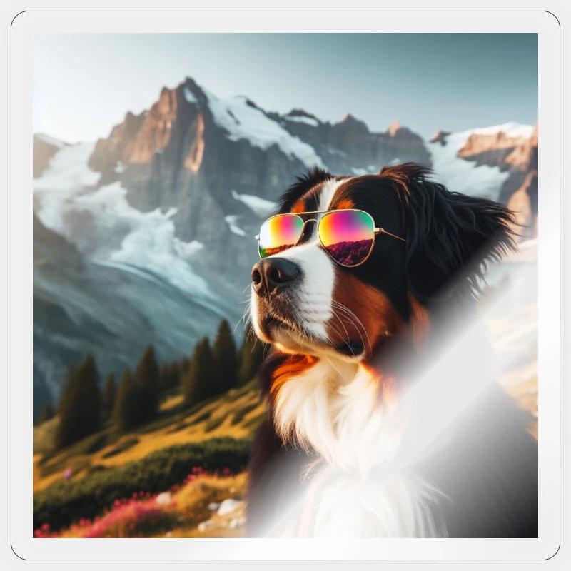 Bouvier bernois - Sticker taille S (10 x 10 cm) - brillant transparent