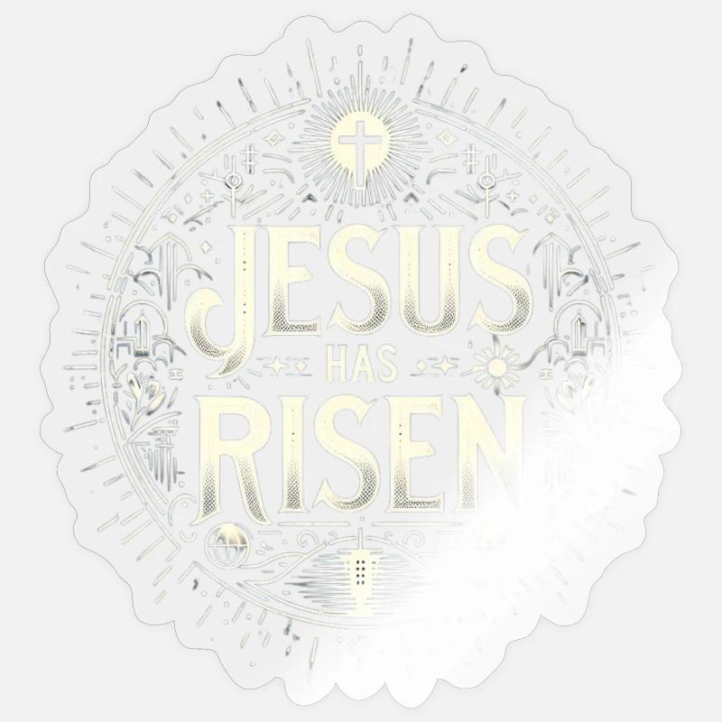 Jesus is Risen Circle - Sticker size S (10 x 10 cm) - transparent glossy