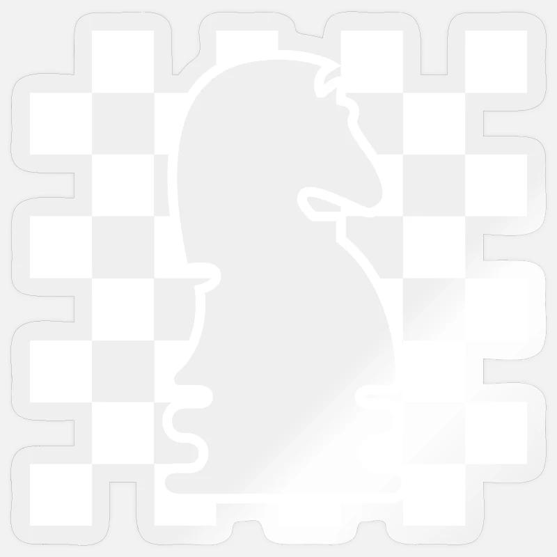 Chess Horse Checkerboard Pattern Symbol Graphic Logo Sticker size S (10 x 10 cm)